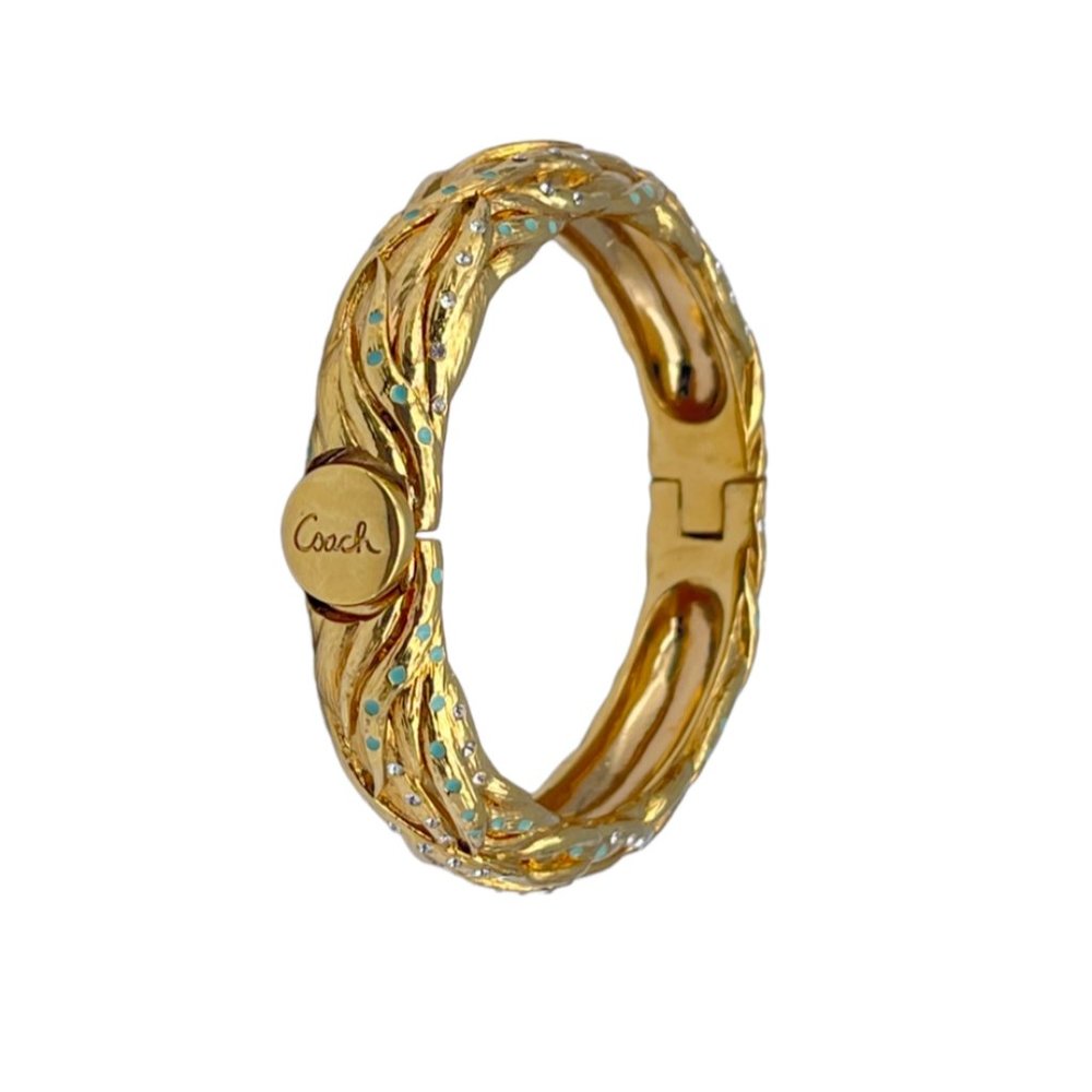 Coach Authentic Weaved Roped Hinged Bangle Vintage - image 1